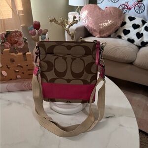 Coach Signature Stripe Swingpack Crossbody